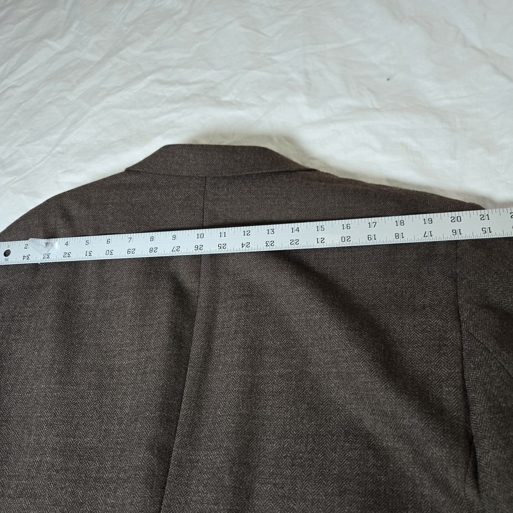 Jos A Bank 100% Wool Tweed Herringbone‎ 46R Blazer Sport Coat  Jacket Brown - Picture 10 of 10